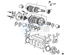 SENDA R X-TREM - 50 cc drawing GEAR BOX