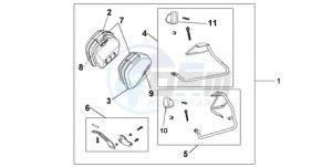 VFR8009 UK - (E / MME) drawing 35 LITRE PANNIER KIT SWORD SILVER MET