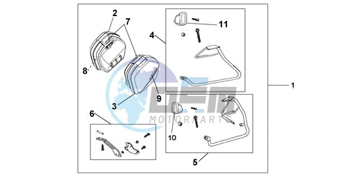 35 LITRE PANNIER KIT SWORD SILVER MET