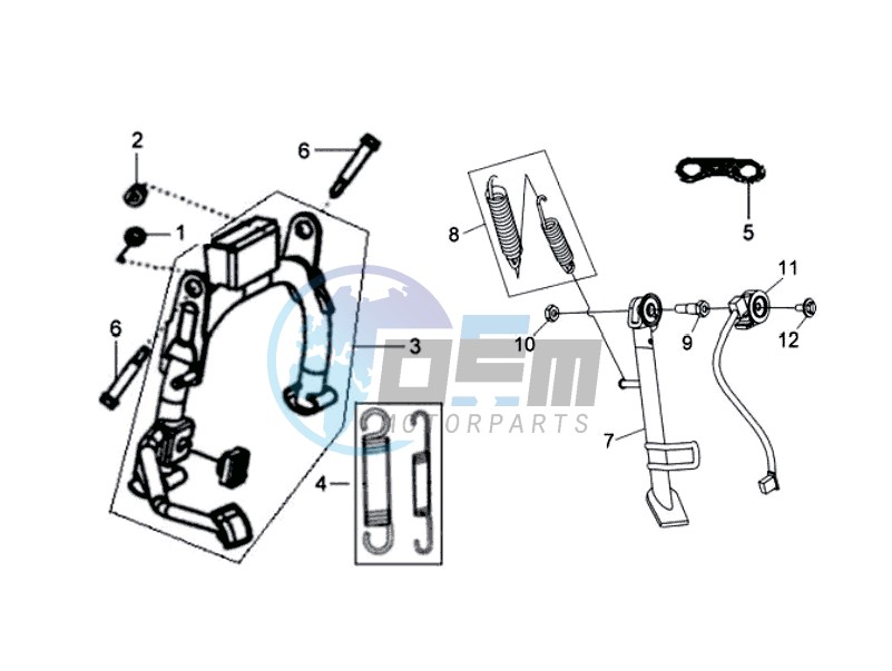 CENTRAL STAND / SIDE STAND / KICKSTARTER PEDAL