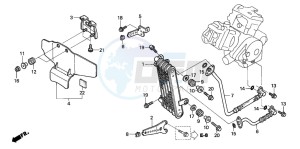 VTR1000SP RC51 drawing OIL COOLER (VTR1000SP2/3/ 4/5/6)