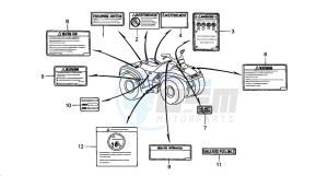 TRX450S drawing CAUTION LABEL