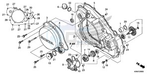 CRF250RF CRF250R Europe Direct - (ED) drawing R. CRANKCASE COVER/ WATER PUMP