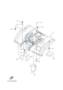 YFM450FWAD YFM45FGPAD GRIZZLY 450 EPS (1CTU 1CTV) drawing REAR FENDER