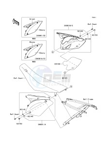 KX 250 W [KX250F MONSTER ENERGY] (W9FA) W9F drawing SIDE COVERS