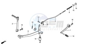 CRF50F drawing BRAKE PEDAL/ KICK STARTER ARM