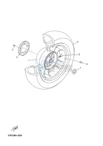 YP250RA EVOLIS 250 ABS (1YS8) drawing REAR WHEEL