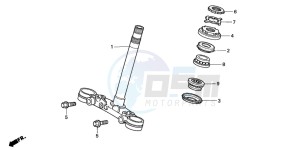 CB500 drawing STEERING STEM