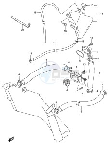 GSX-R750 (E2) drawing RADIATOR HOSE (MODEL W X)