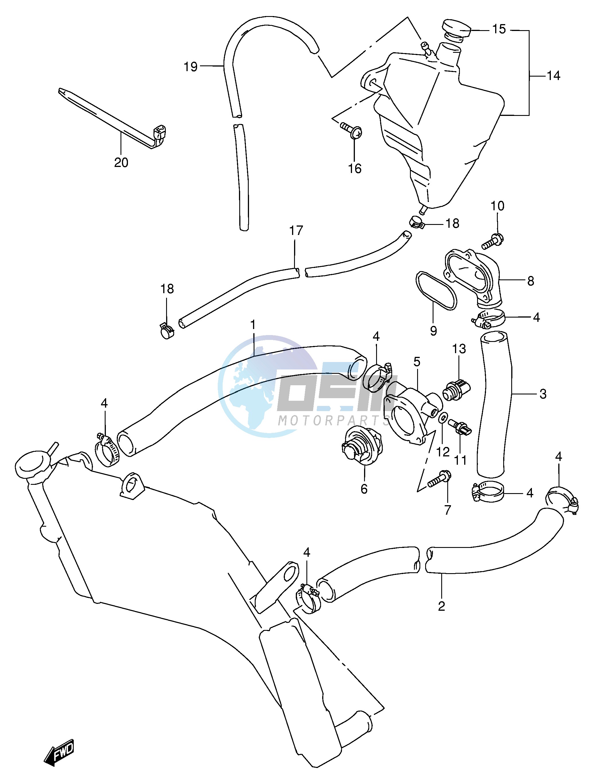 RADIATOR HOSE (MODEL W X)