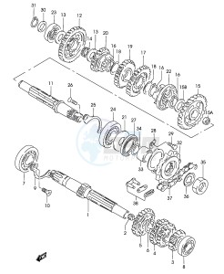 GZ125 (P19) drawing TRANSMISSION