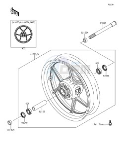 Z1000 ABS ZR1000GEFA FR GB XX (EU ME A(FRICA) drawing Front Hub