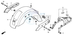 VT125C2 drawing REAR FENDER