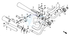 VT750DCA SHADOW SPIRIT drawing EXHAUST MUFFLER (E/ED/F/H/KO/U/2ED)