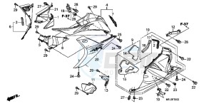 CBR600RRB drawing LOWER COWL (L.) (CBR600RR9,A,B/ RA9,A,B)