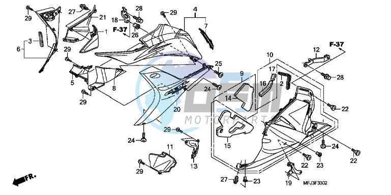 LOWER COWL (L.) (CBR600RR9,A,B/ RA9,A,B)