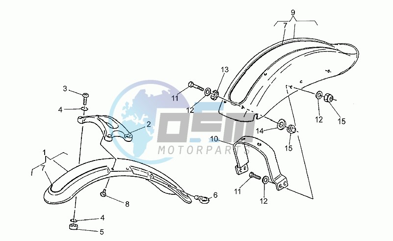 Front/rear mudguards