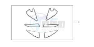 CBR600RA9 Korea - (KO / ABS MK) drawing RACING STICKER WHITE BACKGROUND 'NUMBER PLATE STICKERS' WITH