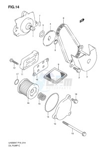 UH200 BURGMAN EU-UK drawing OIL PUMP