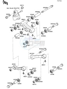 ZX 750 F [NINJA 750R] (F4) [NINJA 750R] drawing REAR SUSPENSION