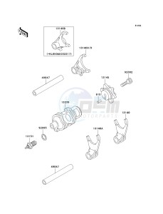 KL 650 A [KLR650] (A10-A14) [KLR650] drawing GEAR CHANGE DRUM_SHIFT FORK-- S- -