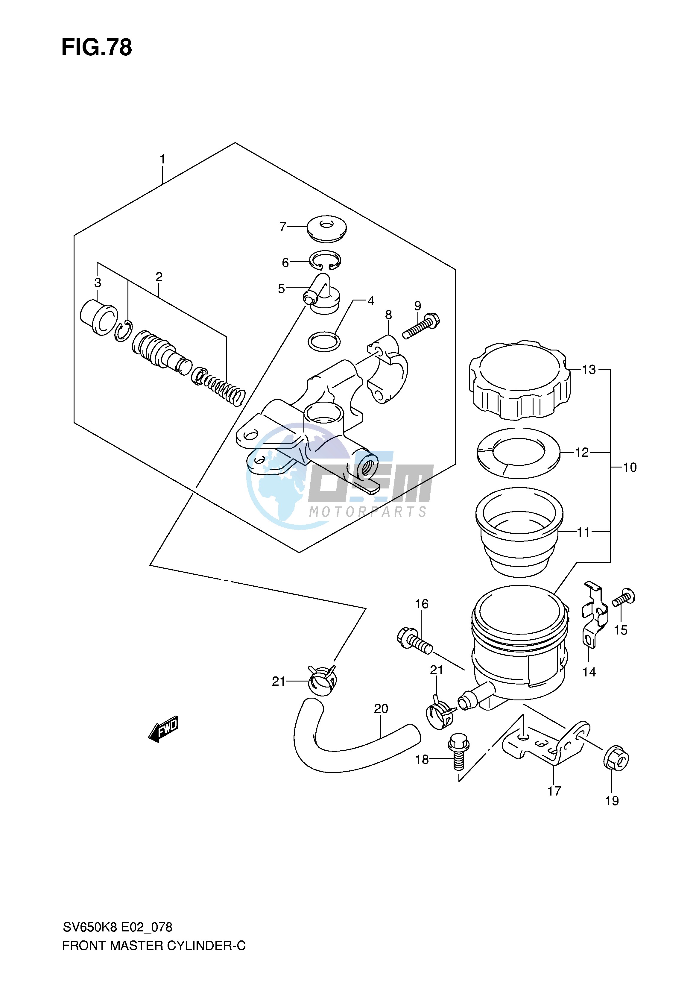 FRONT MASTER CYLINDER (SV650SAK8 SUAK8 SAK8 SUAK8 SAL0 SUAL0)