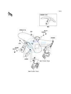 VERSYS KLE650B9F GB XX (EU ME A(FRICA) drawing Front Fender(s)