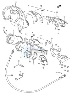 RF900R (E2) drawing SPEEDOMETER (MODEL R S)