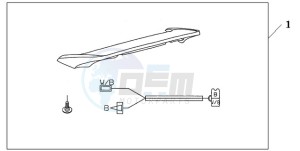 GL18009 Australia - (U / AB NAV) drawing REAR SPOILER PEWTER SILVER METALLIC