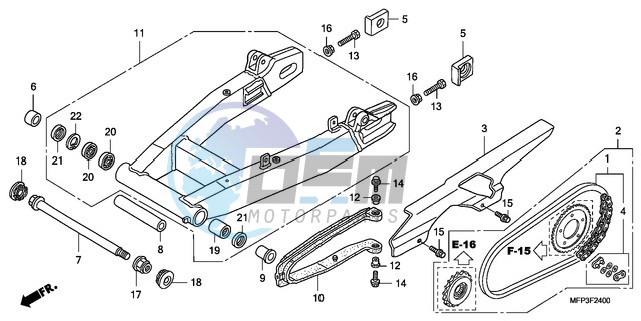 SWINGARM/CHAIN CASE