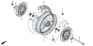 CBR1100XX SUPER BLACKBIRD drawing FRONT WHEEL