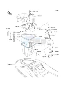 JT 1200 [1200 STX-R] (A1-A2) [1200 STX-R] drawing HULL FRONT FITTINGS