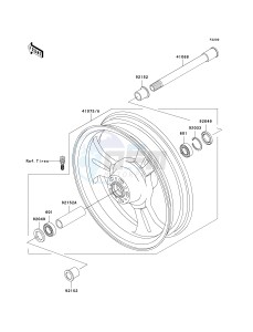 VN 1600 B [VULCAN 1600 MEAN STREAK] (B6F-B8FA) B8F drawing FRONT WHEEL