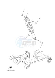 YFM350A YFM350TE GRIZZLY 350 2WD (B142 B143 B144) drawing REAR SUSPENSION