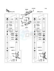 ZZR1400_ABS ZX1400D9F FR GB XX (EU ME A(FRICA) drawing Front Fork