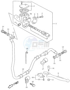 AY50 (V-W-X-Y) katana drawing REAR MASTER CYLINDER (model AY50W WR X Y K1)