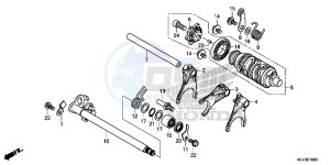 CBR500RF CBR500R UK - (E) drawing GEARSHIFT DRUM