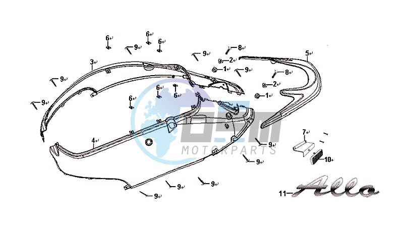 BODY COVER / ALLO 50 (25 KM/H) (AJ05WA-NL) (L8-M0)