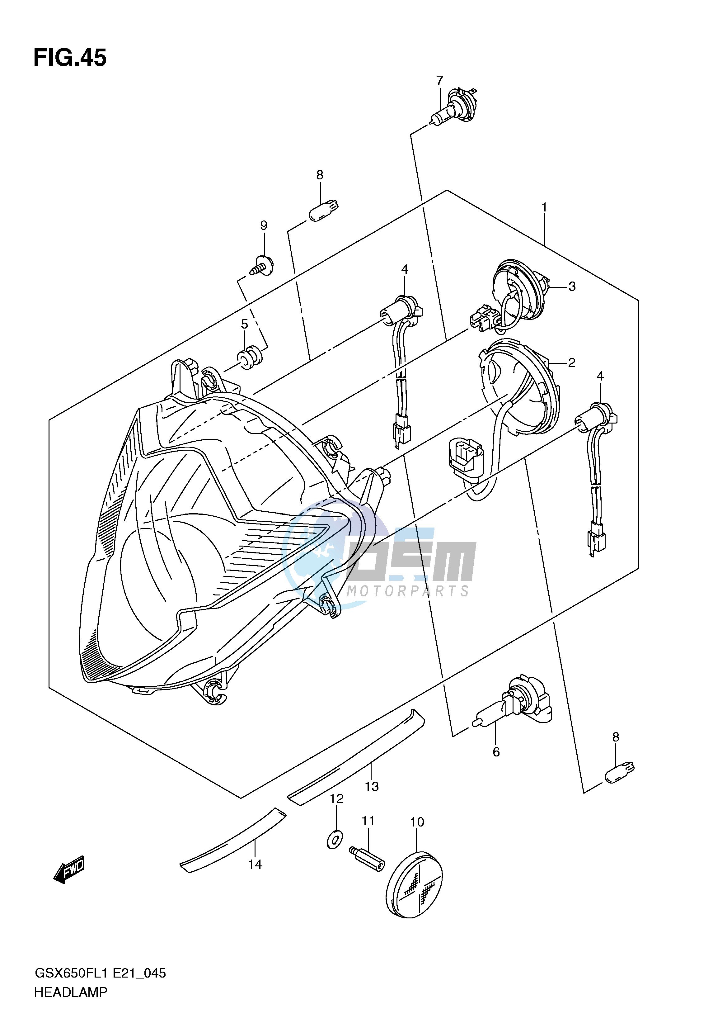 HEADLAMP (GSX650FL1 E24)