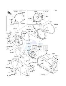 VN 1500 B [VULCAN 88 SE] (B1-B3) N7F drawing LEFT ENGINE COVER-- S- -