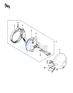 KZ 400 D (D3-D4) drawing HEADLIGHT -- 76 -77 KZ400 - D3_D4- -