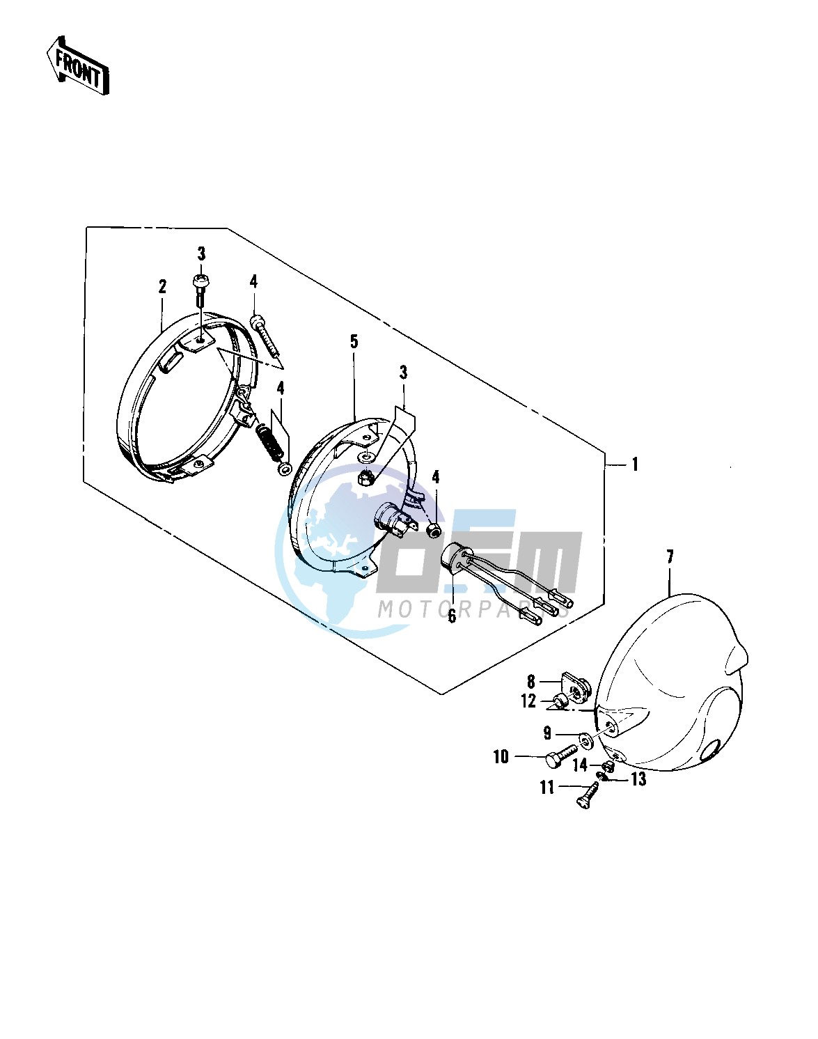 HEADLIGHT -- 76 -77 KZ400 - D3_D4- -