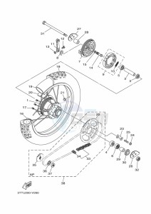 DT125 (3TTW) drawing REAR WHEEL