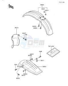 KX 125 E [KX125] (E1) [KX125] drawing FENDERS