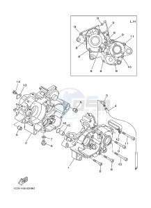 YZ125 (1SR8 1SR8) drawing CRANKCASE