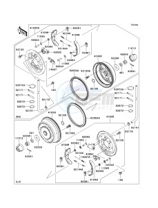 KAF 620 K [MULE 3010 TRANS4X4 HARDWOODS GREEN HD] (K6F-K8F) K7F drawing FRONT HUBS_BRAKES-- K7F_K8F- -