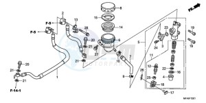 CBF1000S9 UK - (E / ABS MKH) drawing REAR BRAKE MASTER CYLINDER (CBF1000A/T/S)