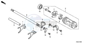 TRX500FA9 Australia - (U) drawing GEARSHIFT FORK/GEARSHIFT DRUM