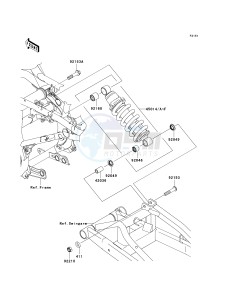 EX 650 A [NINJA 650R] (A6F-A8F) A6F drawing SUSPENSION_SHOCK ABSORBER