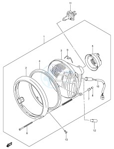 VL800 (E2) VOLUSIA drawing HEADLAMP ASSY (MODEL K1 K2 K3 K4 E2,E19)